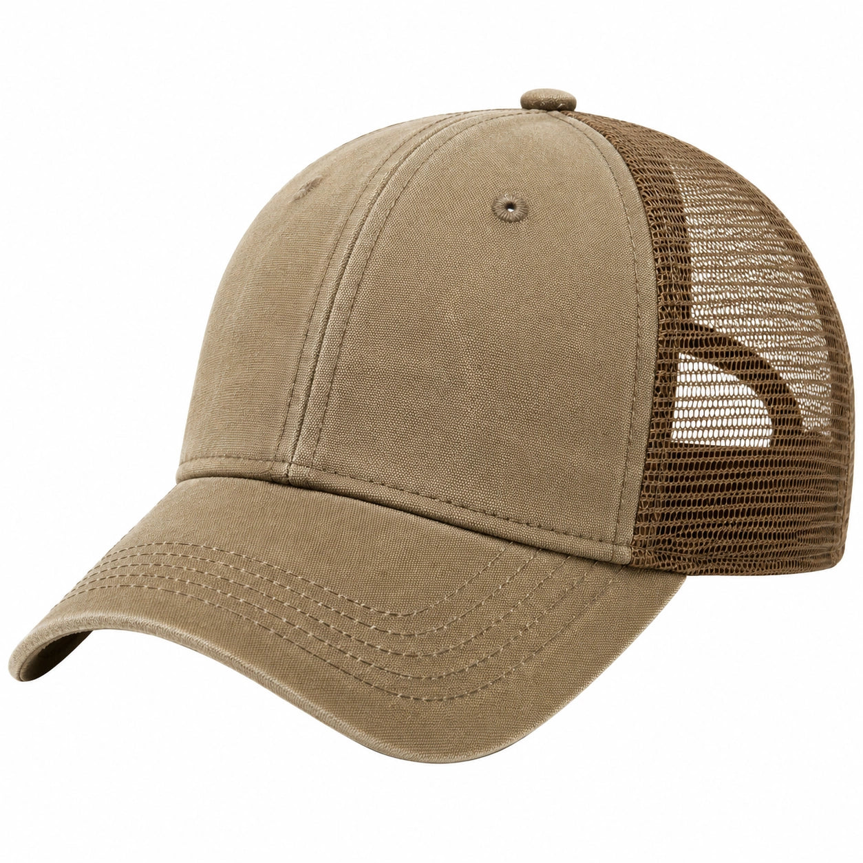 Baseballkappe Einheitsgröße aus Textil in Khaki mit Netzrückseite für Freizeit