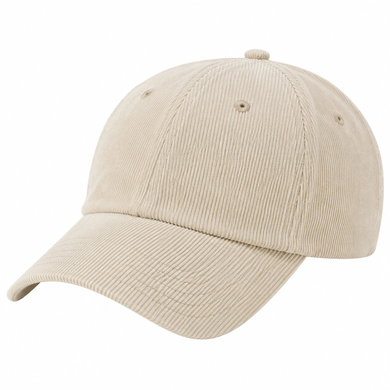 Baseballkappe Einheitsgröße aus Cord Beige - gebogener Schirm für Alltag
