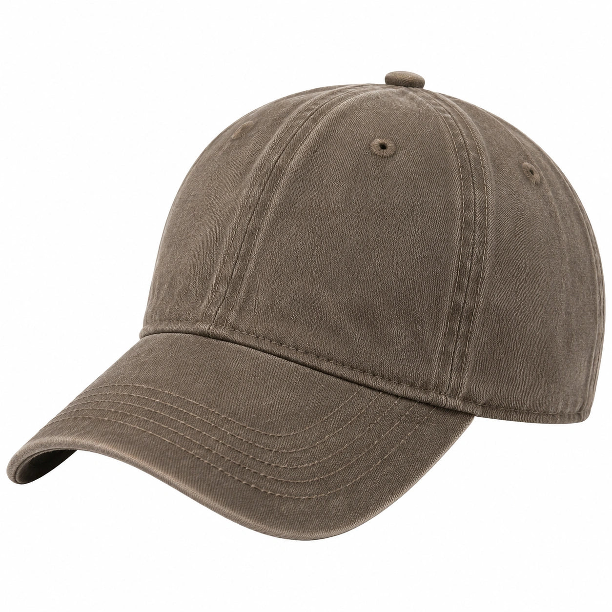 Baseballcap Einheitsgröße aus Baumwolle in Taupe mit gebogenem Schirm