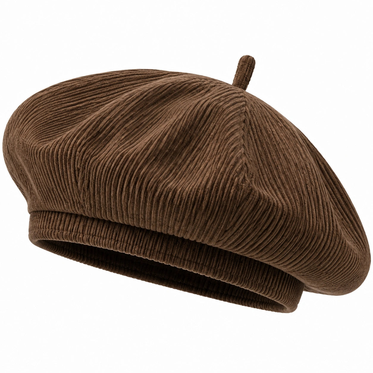Barett Einheitsgröße aus braunem Cord im klassischen Stil