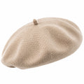 Baskenmütze Einheitsgröße Beige aus Strickstoff mit klassischer Form