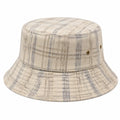 Bucket Hat Einheitsgröße aus Textil in Beige Grau kariert