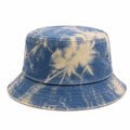 Fischerhut Einheitsgröße aus Denim in Blau Beige mit Waschoptik