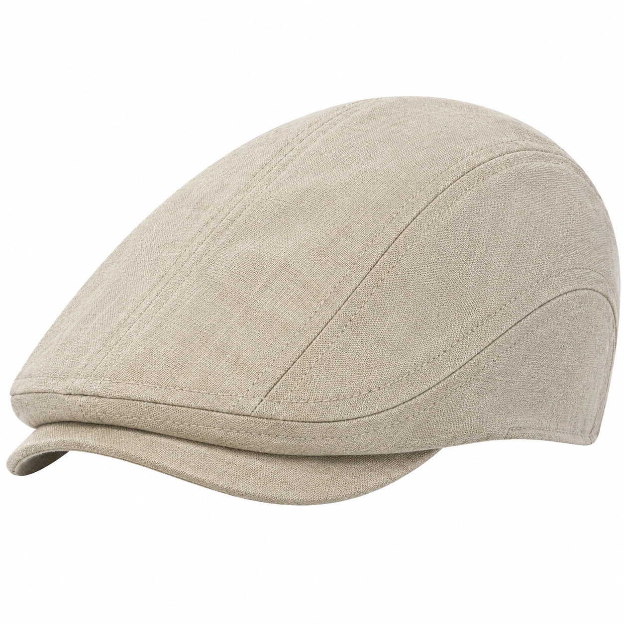 Schiebermütze Einheitsgröße aus Textil Beige mit Schirm im klassischen Stil