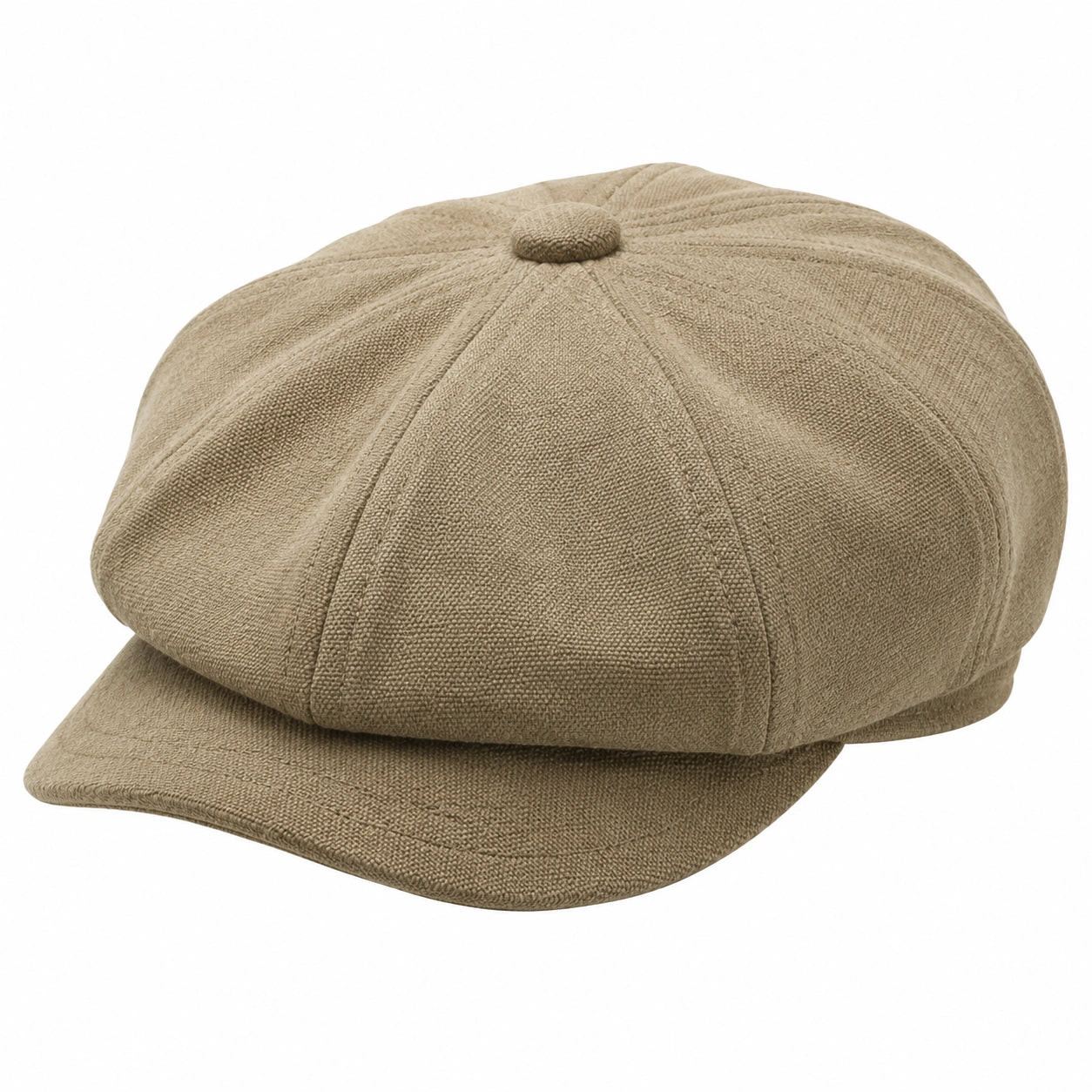 Schirmmütze Einheitsgröße aus strukturiertem Textilgewebe Beige im Schiebermützen-Stil