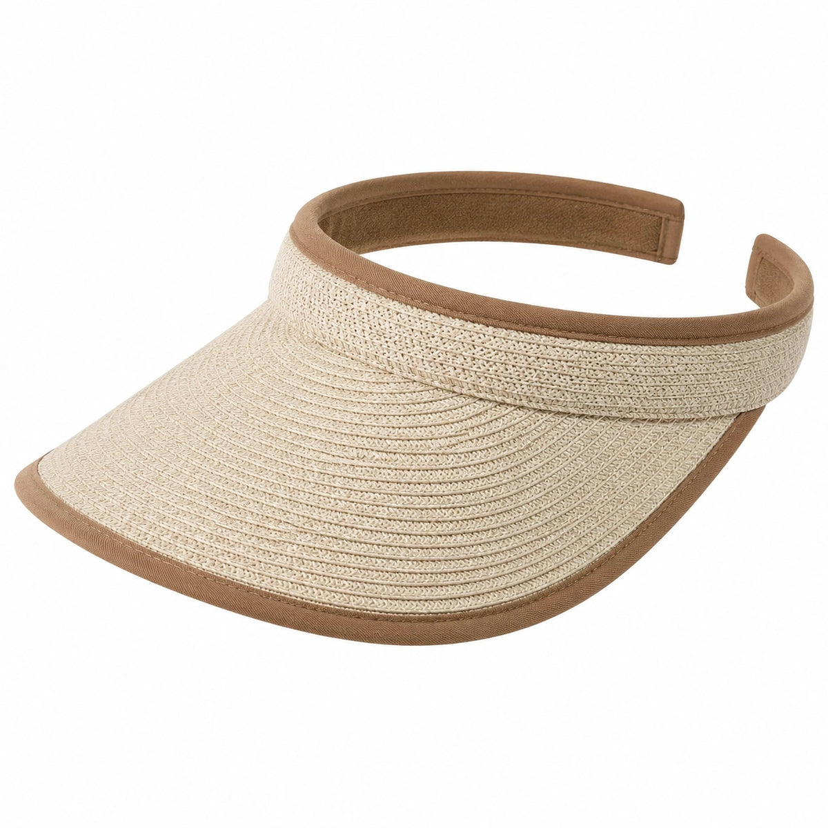 Sonnenvisier Einheitsgröße aus geflochtenem Material Beige Braun für Sonnenschutz