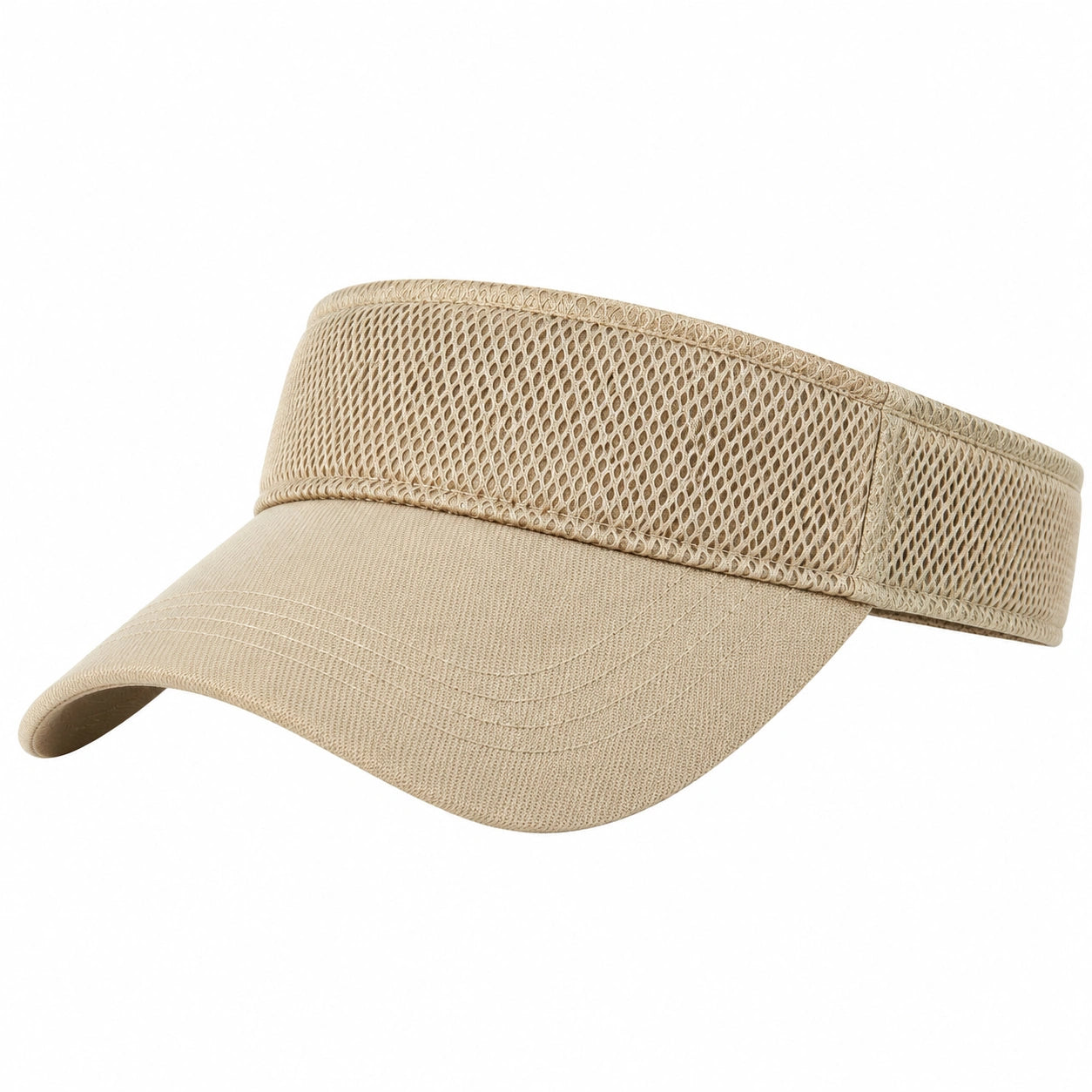 Visierkappe Einheitsgröße Textil Beige mit Netzstruktur für Freizeit